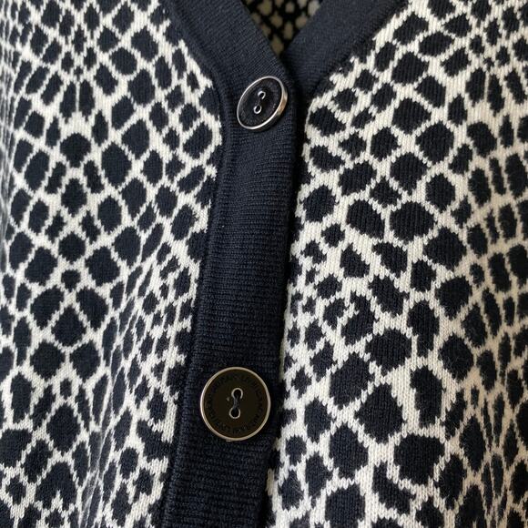 Isaac Mizrahi Cardigan Sweater Women Plus 2X‎ Black White Mosaic Print Old Money - Picture 4 of 9